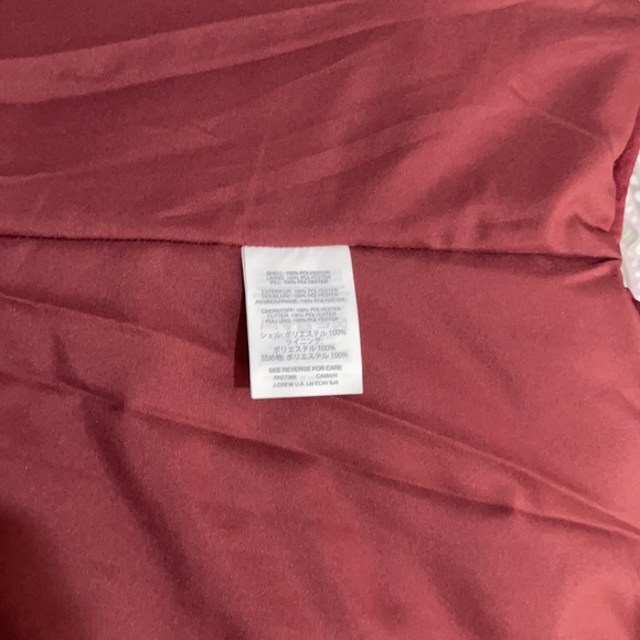 J. Crew Mercantile Burgundy Ruffle Neck Quilted Vest - Picture 10 of 11